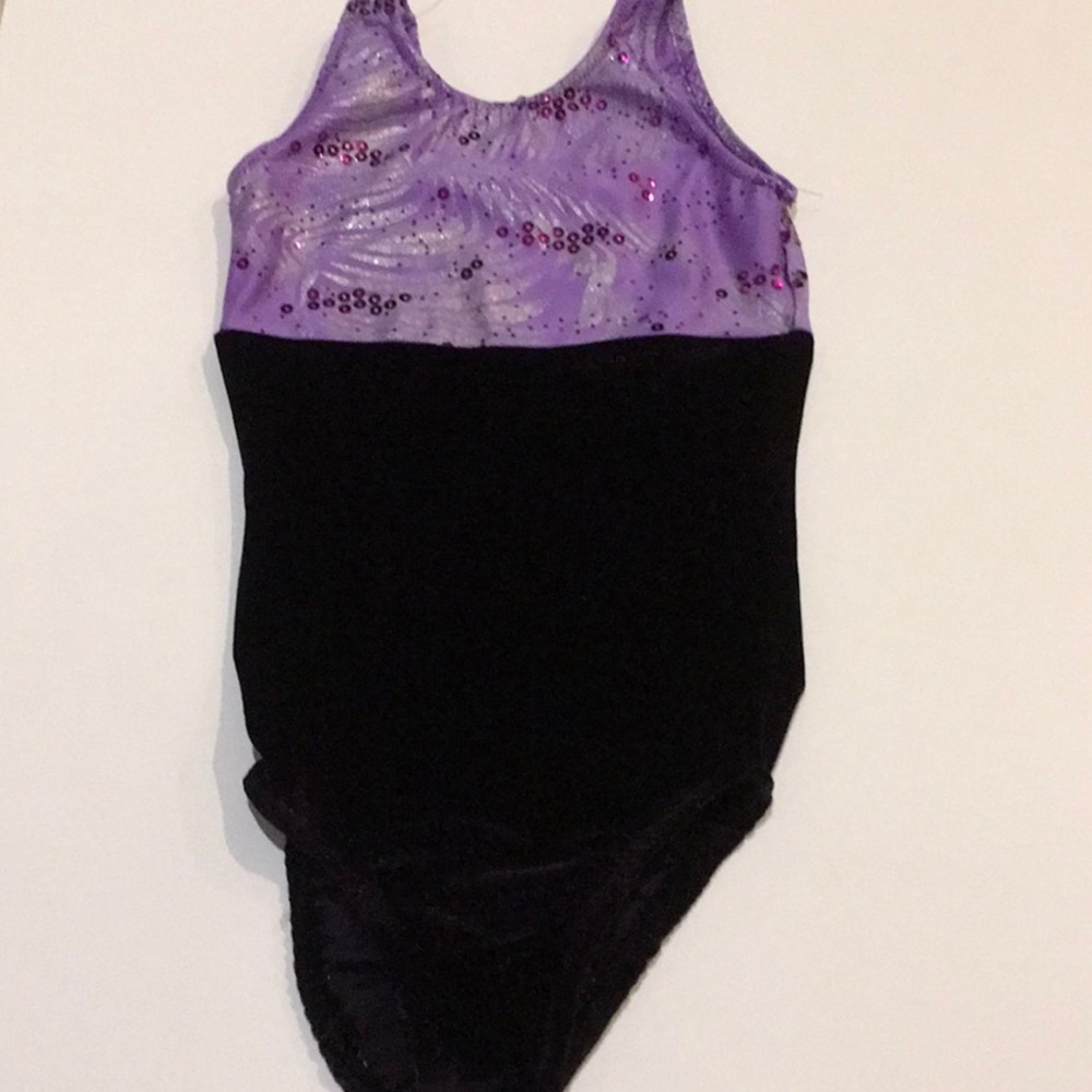 leotard purple velvet gymnastics/dance custom made